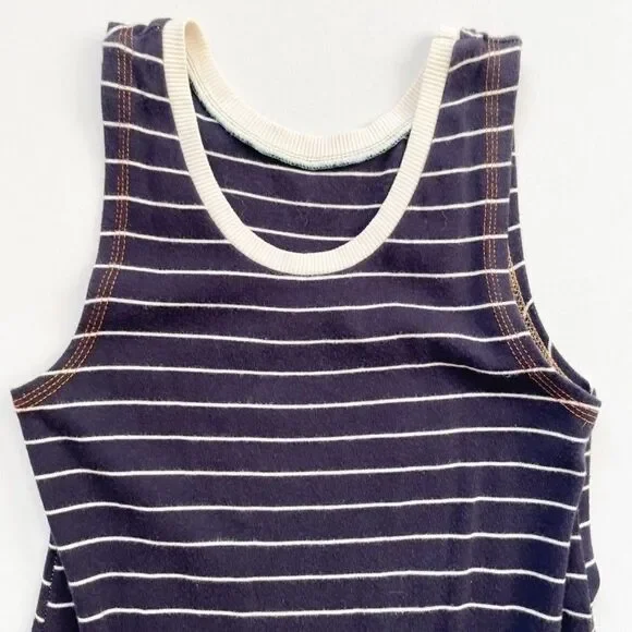 CourtneyCourtney Blue Girls Dress 7/8 Sleeveless Cotton Twirly Skirt Handmade - Picture 3 of 8